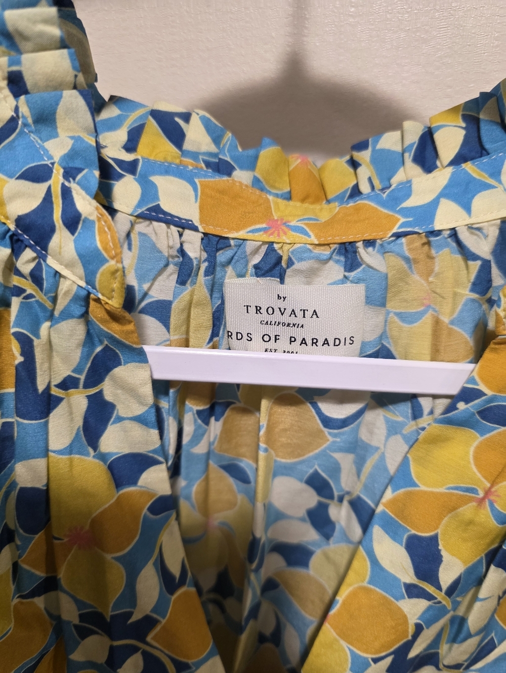Trovata Printed Short-Sleeve Blouse in Yellow Floral - Picture 2 of 2
